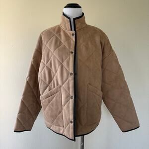 Z Supply Quilted Puff Lightweight Jacket Tan Color Size S